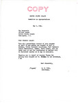 Letter from M.E. Pool to Senator Langer Regarding Bateman Requests, May 5, 1944