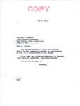 Letter from Senator Langer to Earl Bateman Regarding M.E. Pool’s Report, May 6, 1944