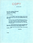 Letter from Senator Langer to John Nichols Inquiring Whether the Bureau of Indian Affairs Plans to Buy Land Outside of the Fort Berthold Reservation Boundary, April 18, 1950