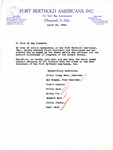 Letter from Fort Berthold Americans Inc. to Senator Langer Regarding the Authorization of Floyd Montclair to Represent Them, April 21, 1944