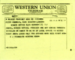 Telegram from B.J. Youngbird to Senator Langer Regarding  Farm Loans for Members of the Fort Berthold Reservation, April 22, 1958