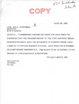 Letter from Senator Langer to Ben J. Youngbird Regarding Farm Loans for Members of the Fort Berthold Reservation, April 22, 1958 by William Langer