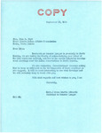 Letter from Irene Martin on Behalf of Senator Langer to John Hart Regarding Industrial Development Meetings, September 22, 1955