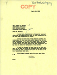 Letter from Senator Langer to Arthur S. Bensell et al. Requesting Suggestions for Betterment of Service, March 12, 1952