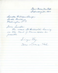 Letter from Leona Hale to Senator Langer Regarding Fort Berthold Hearing in US Court of Claims, February 25, 1954