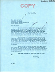 Letter from Senator Langer to John B. Hart Regarding Levings's Request to Receive Inundation Funds, May 15, 1951