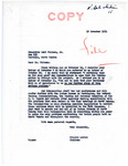 Letter from Senator Langer to Carl Whitman Jr. Regarding Recent Hearings in North Dakota, November 19, 1954