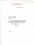 Letter from Senator Langer to B. J. Youngbird Regarding Youngbird's Letter to US Subcommittee on Indian Affairs, September 11, 1944