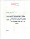 Letter from Senator Langer to Justin Spotted Bear Enclosing Report from the US Bureau of Indian Affairs Regarding Request to Stop Per Diem for Martin Cross, May 3, 1952