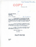 Letter from Irene Martin Edwards on Behalf of Senator Langer to Floyd Montclair Enclosing a Report from Commissioner Myer Regarding Per Capita Distribution, November 5, 1952