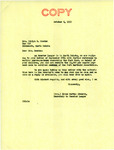 Letter from Irene Edwards for Senator Langer to Evelyn B. Mendez Regarding Per Capita Payments, October 6, 1952