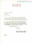 Letter from Irene Martin Edwards on Behalf of Senator Langer to Martin Fox in Response to June 5 Letter, June 16, 1954