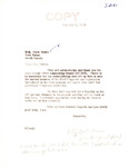 Letter from Senator Langer to Mark Mahto Regarding US Senate Bill 2151 and Per Capita Payments, January 21, 1956