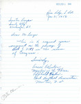 Letter from Anson Baker to Senator Langer Asking for Support of US Senate Bill 2151, January 31, 1956