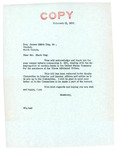 Letter from Senator Langer to James Black Dog Regarding US Senate Bill 2151, February 13, 1956