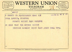 Telegram from James Hall to Senator Langer Asking for Opposition to US Senate Bill 2151, February 15, 1956