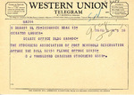 Telegram from B. J. (Ben) Youngbird to Senator Langer Asking for Opposition to US Senate Bill 2151, February 15, 1956