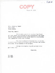 Letter from Senator Langer to Anson Baker Informing that US Senate Bill 2151 Passed the Senate, March 19, 1956