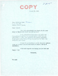Letter from Senator Langer to Medicine Crow Informing that US Senate Bill 2151 Passed the Senate, March 20, 1956