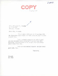 Letter from Senator Langer to Primrose Morgan Informing Her that US Senate Bill 2151 is now US Public Law, June 5, 1956