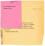 Telegram from Frank Heart to Senator Langer Regarding Questions, January 25, 1956