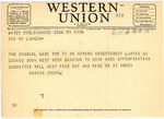 Telegram from Martin Cross to Senator Langer Regarding Appropriation Committee Meeting, October 24, 1945