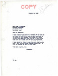 Letter from Senator Langer to John Hamilton Regarding Money in the Department to the Credit of the Tribes, October 29, 1945