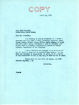 Letter from Senator Langer to Math Baseflug et al. Regarding John Hart's Request for Information on Whether Bureau of Indian Affairs Plans to Buy Land Outside Fort Berthold Boundaries, April 19, 1950