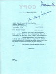 Letter from Senator Langer to Samuel D. Sturgis, Jr. Regarding Erosion Downstream of Garrison Dam, March 25, 1955