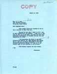 Letter from Irene Edwards for Senator Langer to the Reverend H. W. Case Regarding Forth Berthold Members, March 12, 1948