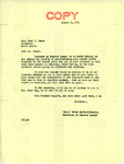 Letter from Irene Martin Edwards for Senator Langer to John Chase Regarding his Coal Contract, August 7, 1952