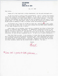 Letter From Fred Whitehead to Alice McGrath Regarding Thomas McGrath's This Coffin Has No Handles, January 1989