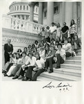 Senator Quentin Burdick and Flasher High School Senior Class, 1975