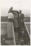 Vice-President Nixon and Pat Nixon Disembark at Grand Forks Airport, 1960