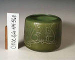 C MSC 044-0568 Gift, Green squirrel pot by Frances McKenzie (Wood)
