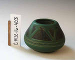 C MSC 016-0403, Small green geometric pot by Margaret Kelly Cable