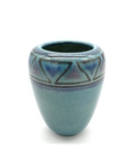 C HMM 011-0380, Turquoise geometric vase by Freida Hammers