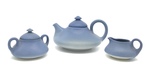 C MSC 077-0600, Blue tea set - teapot, creamer, sugar by Martha E. Barnes
