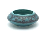 C HMM 010-0379, Flat turquoise bowl by Freida Hammers