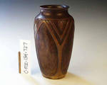 C MSC 134-0727, Tall brown vase with brown relief by Dena Bitzen