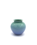 C MSC 245-0818, Blue green round ombré vase by Maker Unknown (AOS)