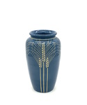 C MSC 211-0944, Blue vase with wheat sgraffito by Flora Huckfield (Cable)
