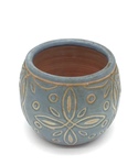 C MSC 314-0895, Small blue pot with incised design by Anna Common