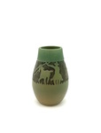 C MTT 164-0738, green cowboy vase by Julia Mattson