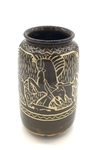 C HCK 056-0363, Sgraffito horse vase by Flora Huckfield