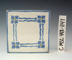 C MSC 443-1147, Blue and white glaze test tile, flower design by Maker Unknown