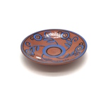 C CBL 082-0252, Small dish with blue design by Margaret Kelly Cable for Prairie Pottery
