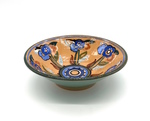 C CBL 077-0247, Bowl with blue floral interior by Margaret Kelly Cable
