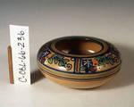 C CBL 066-0236, Shallow gold bowl with floral top by Margaret Kelly Cable
