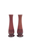 C CBL 120-0722 Gift, Set of rose colored vases with dark stripes by Margaret Kelly Cable